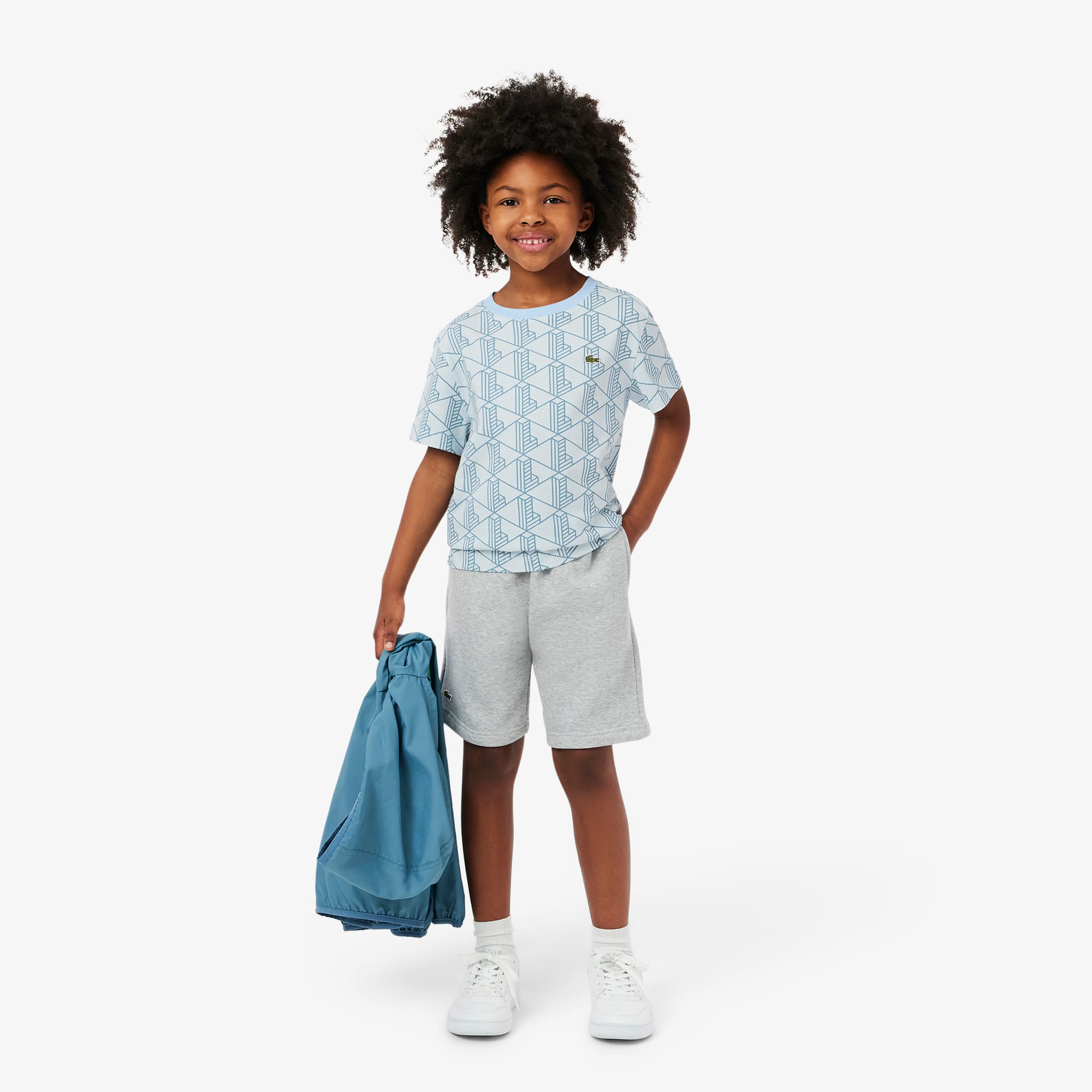 Kids' Monogram Print Cotton T-Shirt - Teens T-Shirts & Tops - New