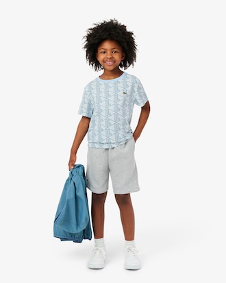 Kids' Monogram Print Cotton T-Shirt