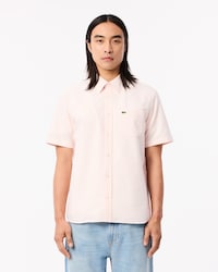 Camisa Oxford De Manga Corta Y Corte Regular Para Hombre