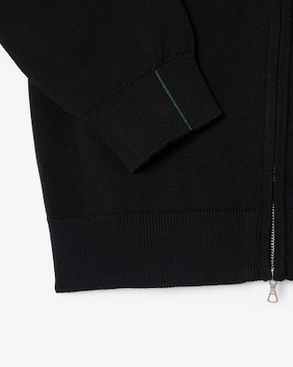 Men's Zip-Up High-Neck Cotton Sweater