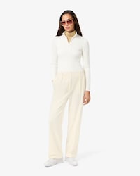 Women's Oversized Pleated Flannel Pants