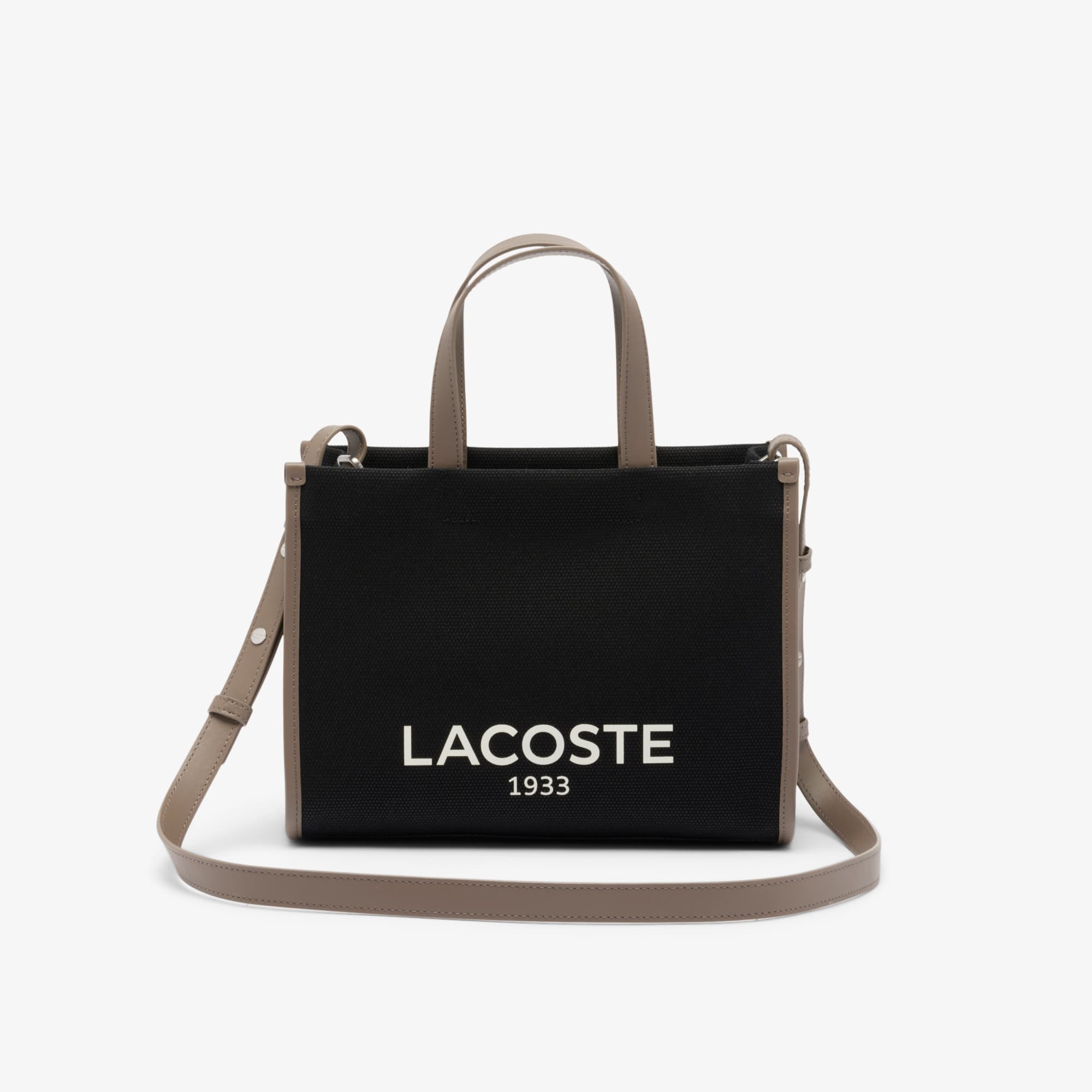 Lacoste Small Heritage Canvas Tote - One Size In Black