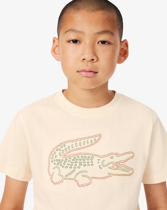 Playera de Algod&oacute;n con Bordado de Cocodrilo