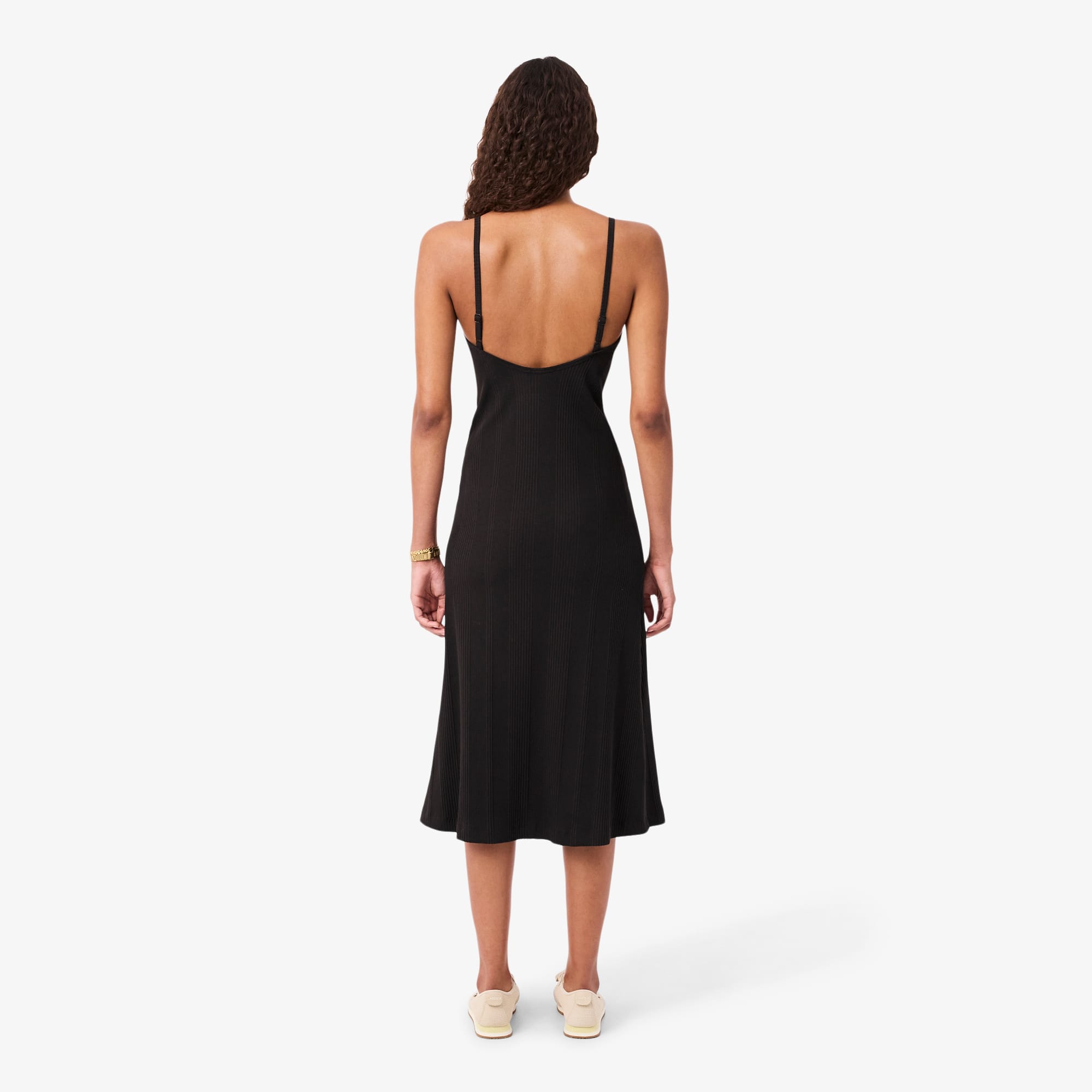 Ribbed Cotton Strappy Maxi Dress