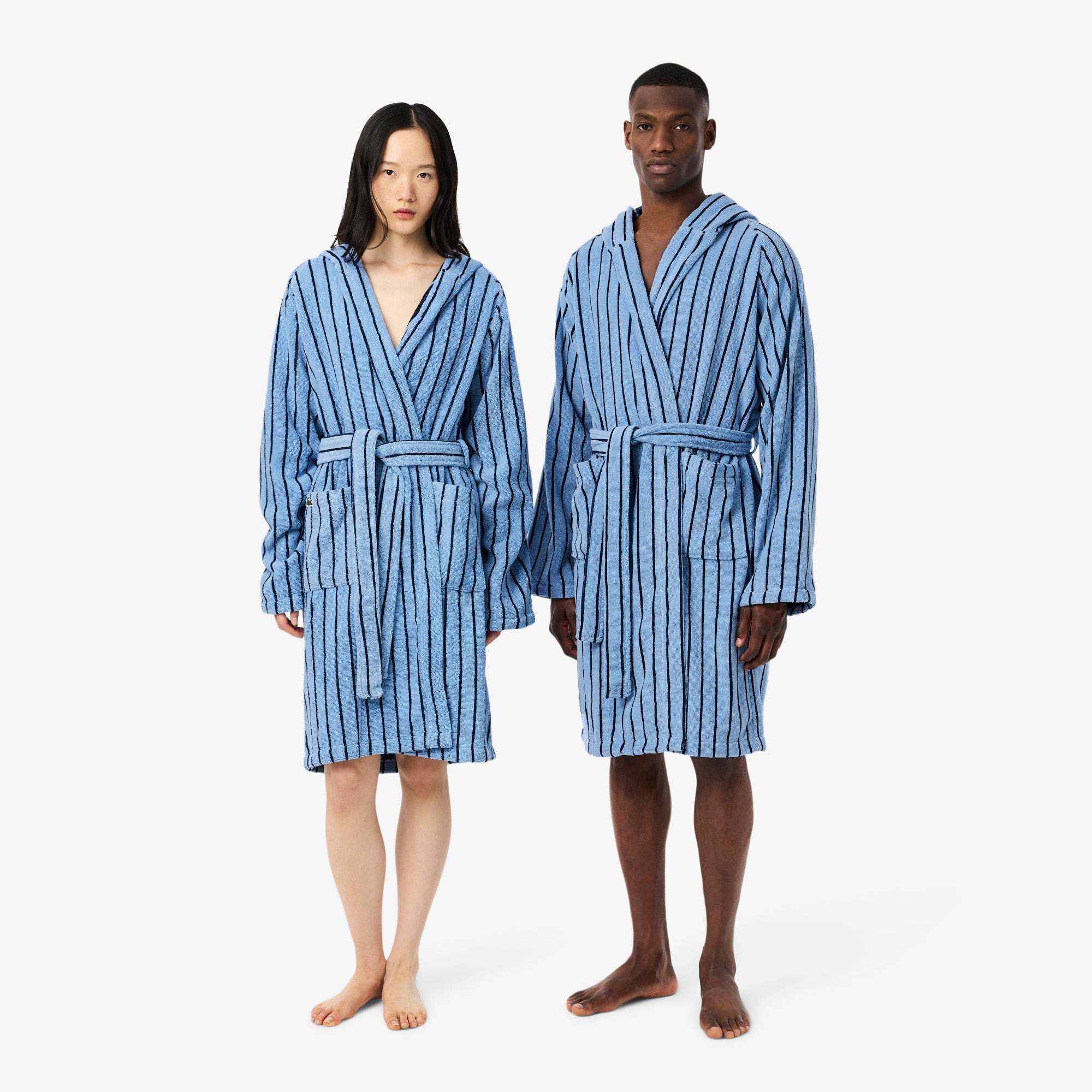 Lacoste Centre Mark Bathrobe - 3 - S/m In Blue