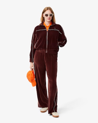 Women's Oversized Zip-Up Velour Sweatshirt