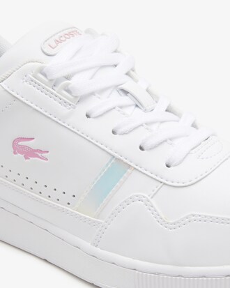 Sneakers Lacoste T-Clip junior con detalle en el tal&oacute;n