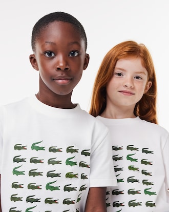 Kids' Crocodile Print Cotton T-Shirt