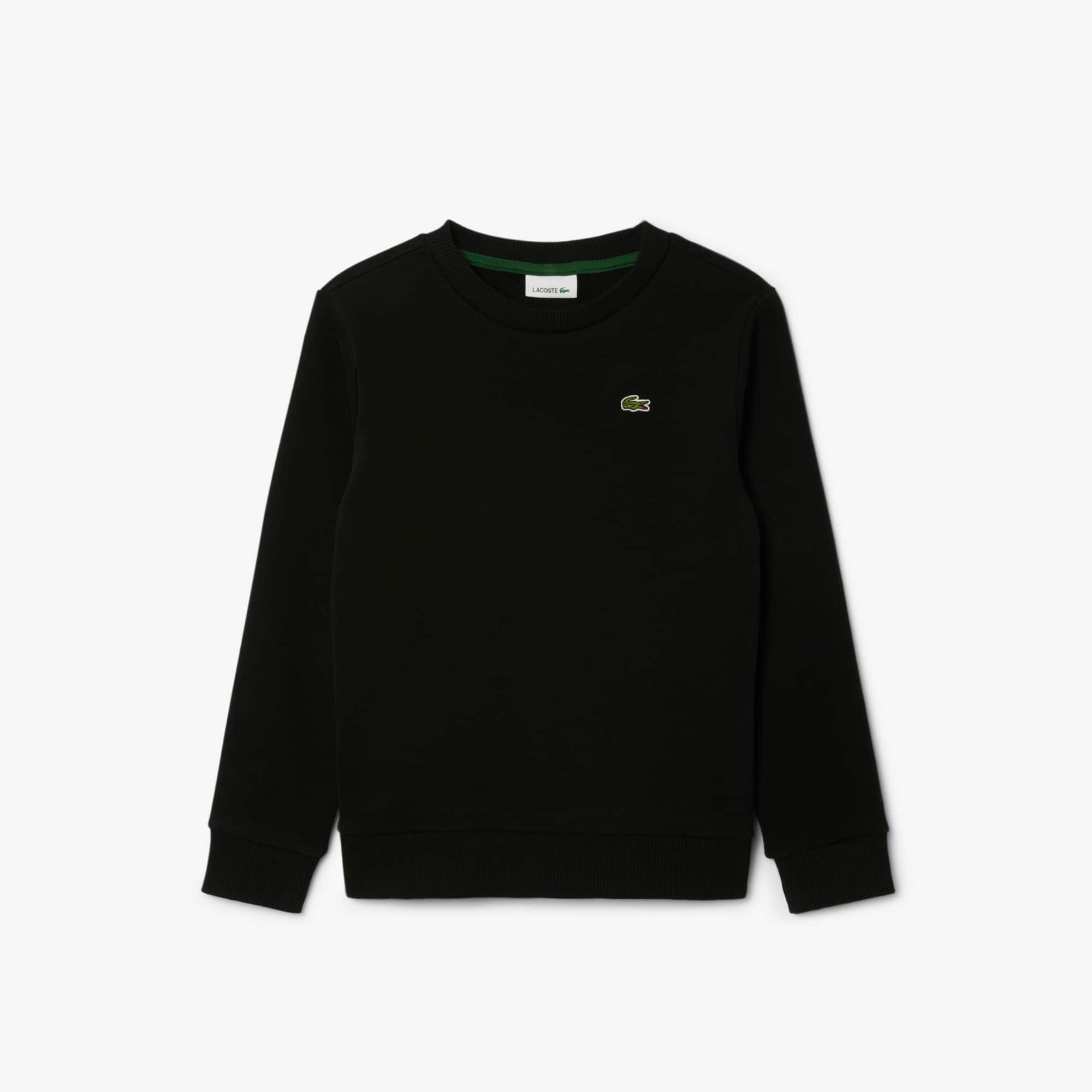 Lacoste Girls' Fleece Crew Neck Sweatshirt - 14 Years In Black
