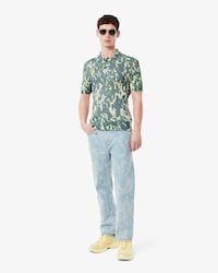 Men's Straight Cut Print Motif Denim Jeans
