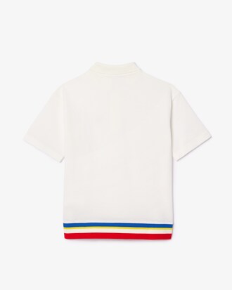 Kids' Contrast Stripe Petit Piqué Polo