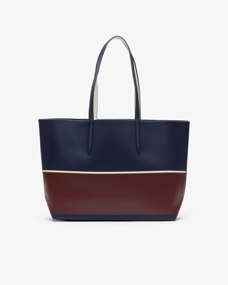 Bolso Tote Anna color block reversible, con cierre y bolsa el interior