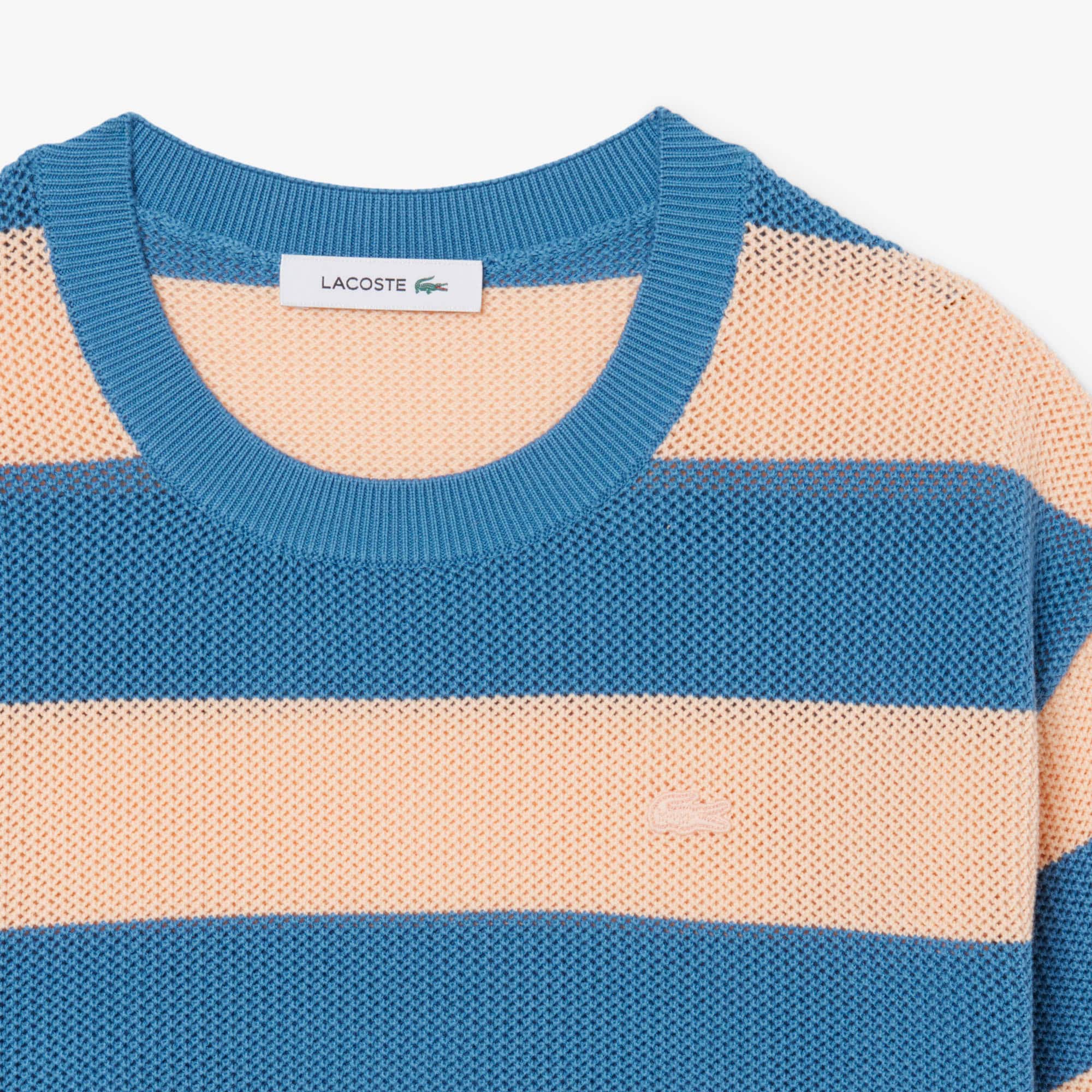 Striped Mesh Knit T-Shirt