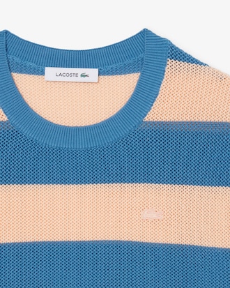 Striped Mesh Knit T-shirt