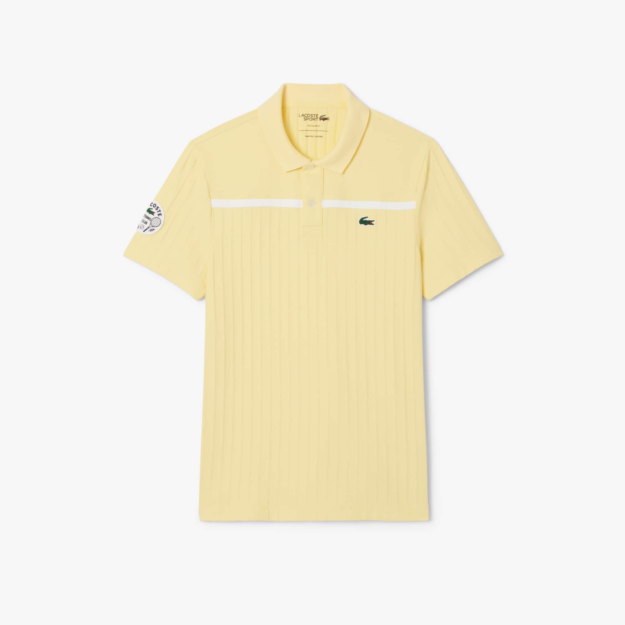Lacoste Men's Ultra Dry Badge Accent Tennis Heritage Polo - M - 4 In Yellow