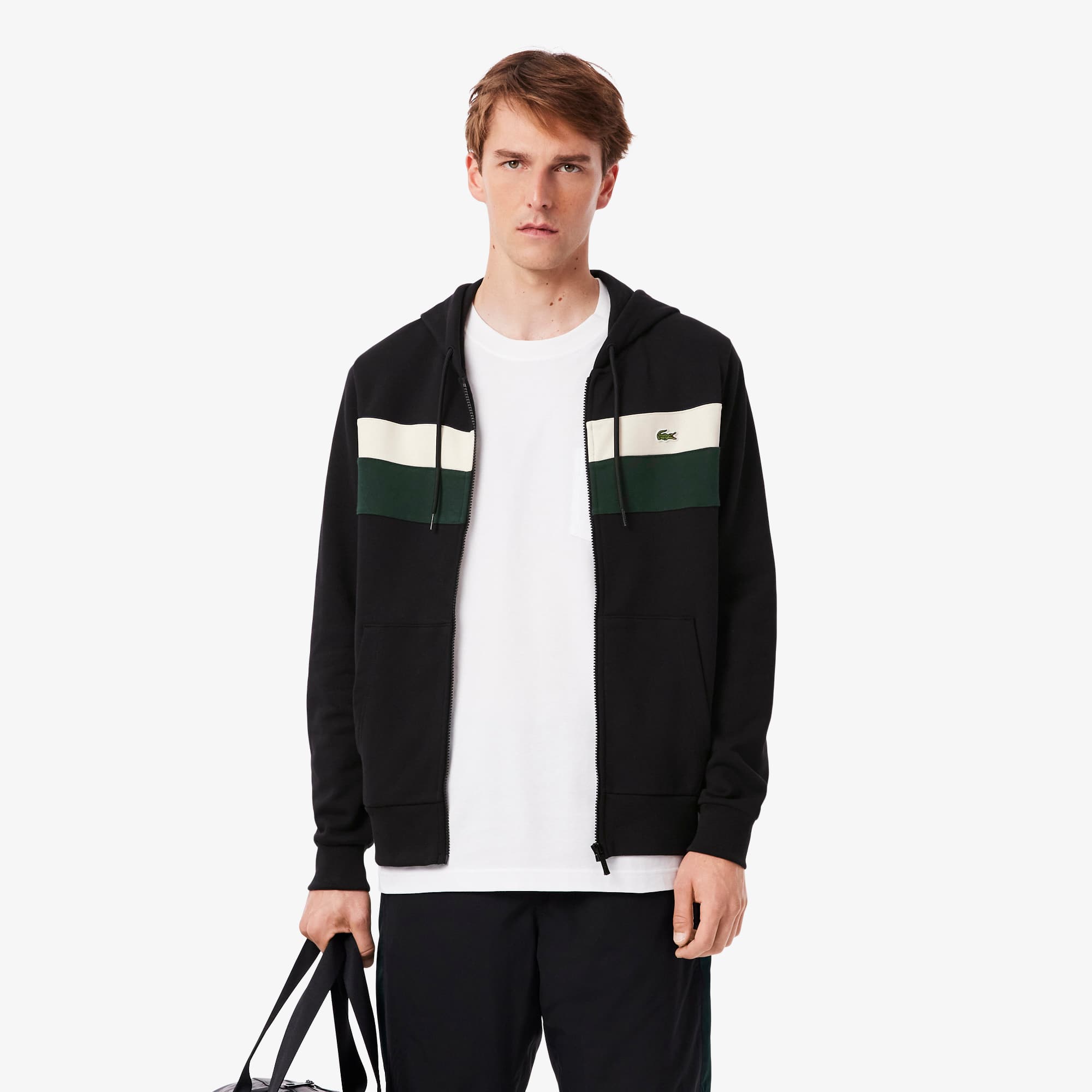 Lacoste Men's Zip-Up Colorblock Hoodie