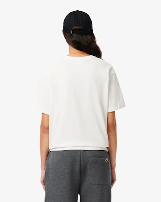 Women's Oversized Short Cut Cotton Logo T-Shirt