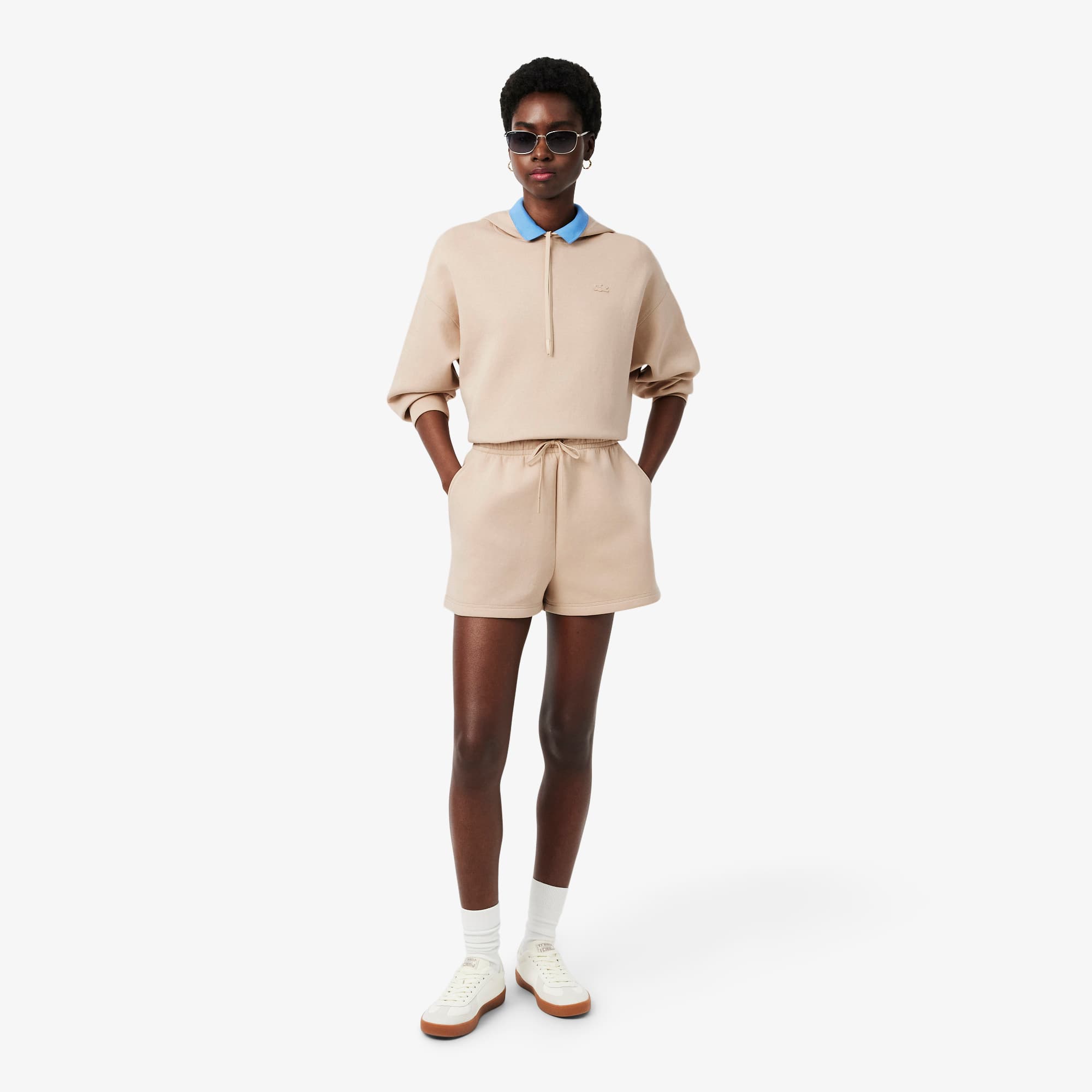 Lacoste Double Face Jersey Shorts - 38 In Neutral
