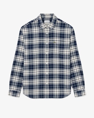 Camisa de Franela de Corte Regular con Cuadros Escoceses