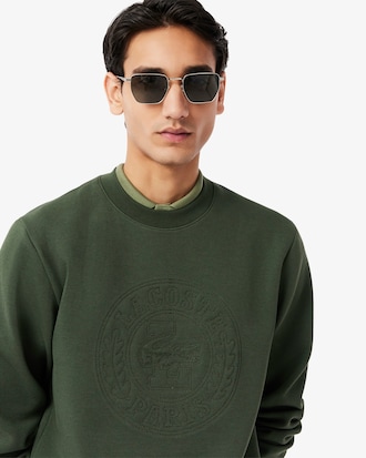 Men's Embossed Logo Piqu&eacute; Sweatshirt