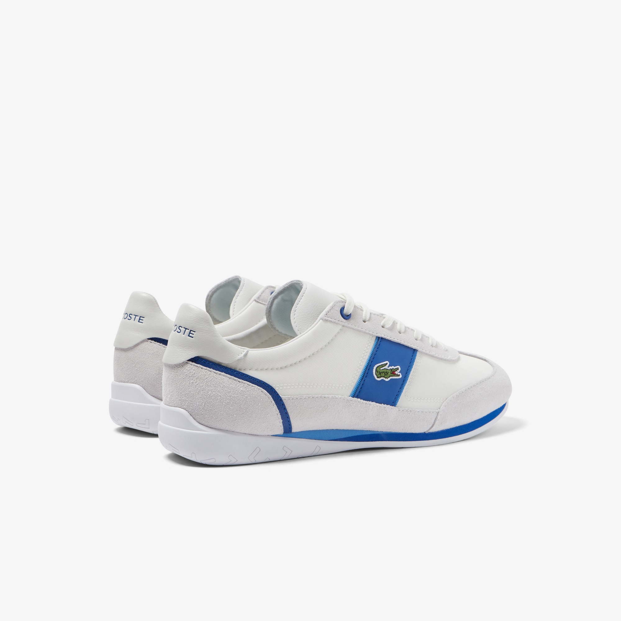 men's lacoste angular textile and leather sneakers