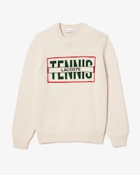 Men's Cotton Sweater with Contrasting Jacquard Pattern