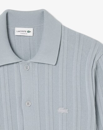 Fluid Ribbed Polo Collar Cardigan
