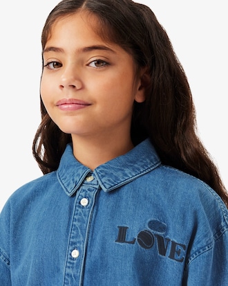 Badge Accent Denim Shirt