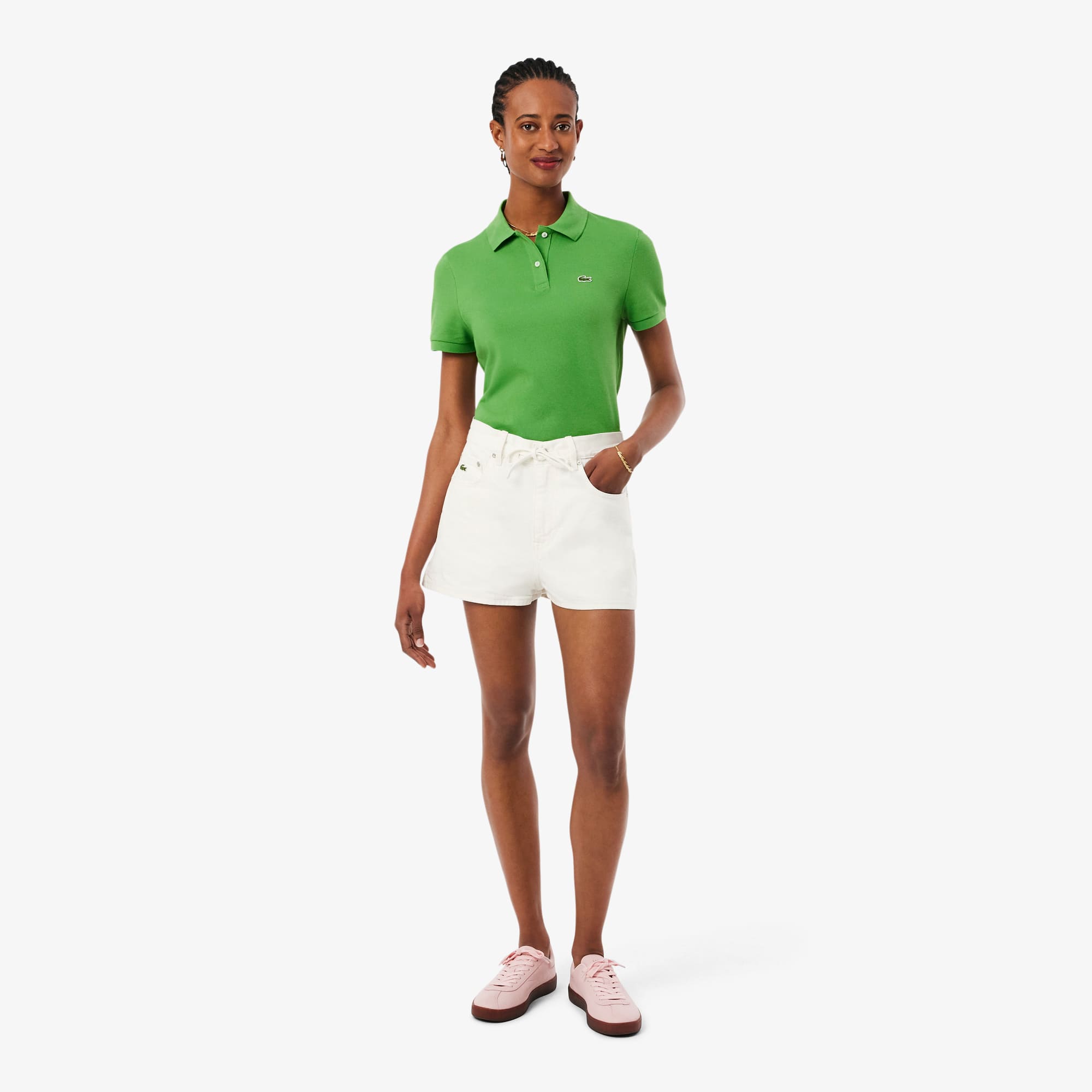 Lacoste Cotton Denim Shorts - 40 In White