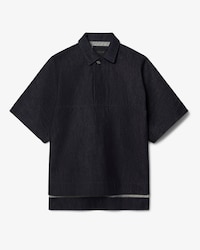 Runway Oversized Denim Polo Shirt