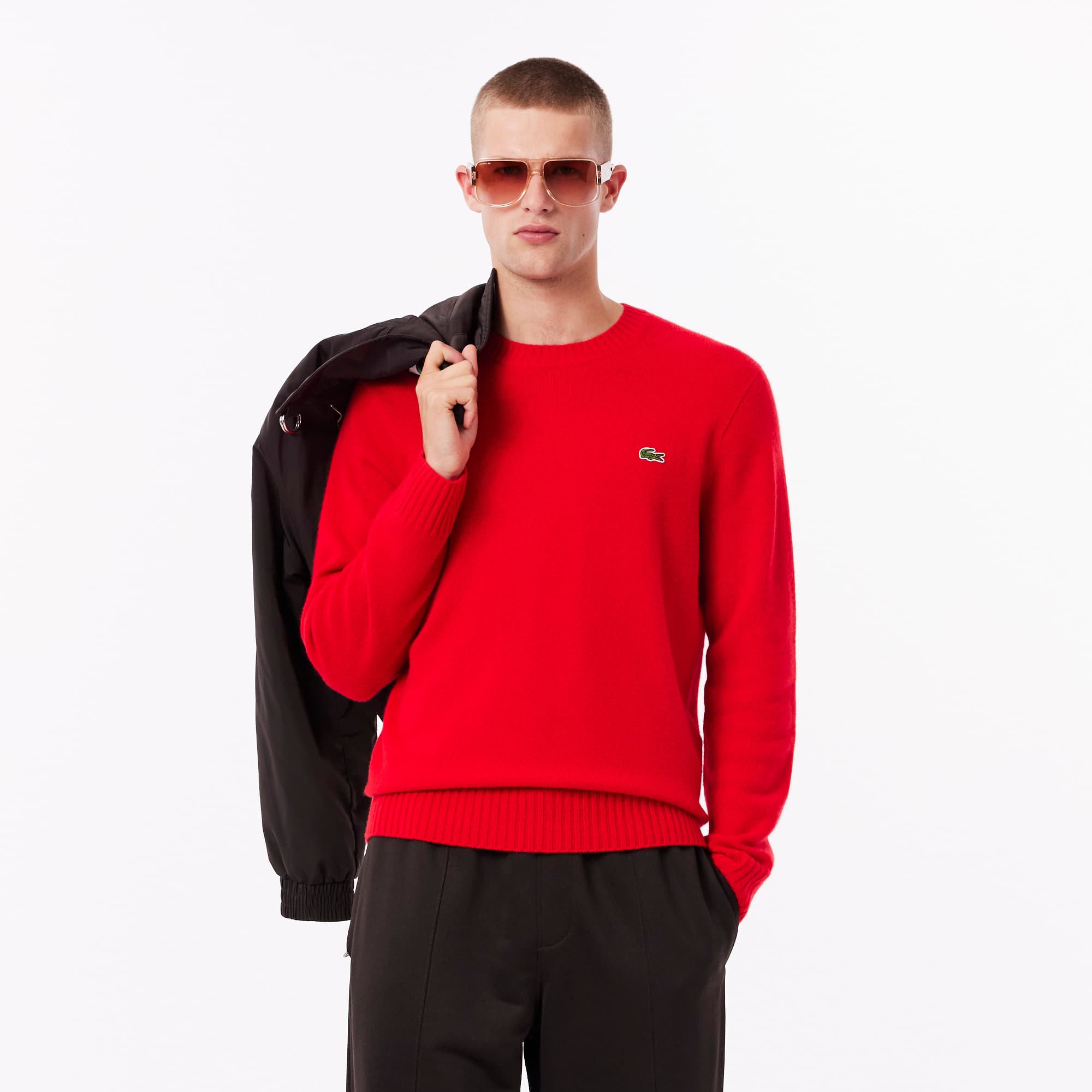 Lacoste Men's 3D Knit Cashmere Crew Neck Sweater