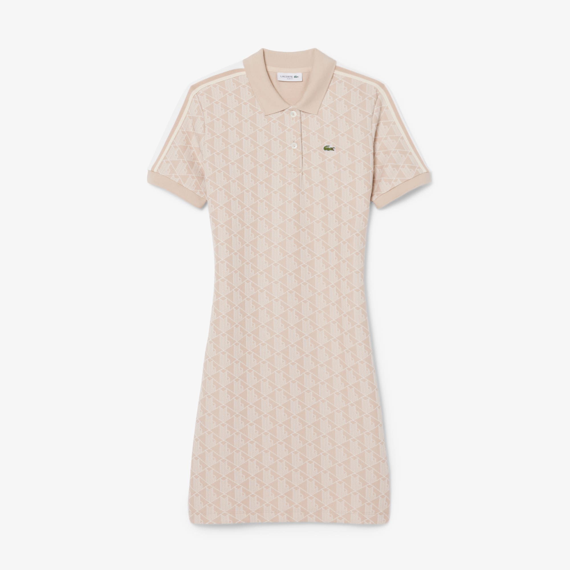 Lacoste Women's Slim Fit Monogram Polo Dress - 42 In Neutral