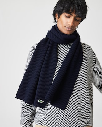 &Eacute;charpe rectangulaire en laine c&ocirc;tel&eacute;e unie