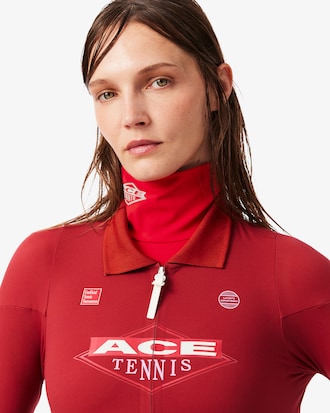 Runway Tight Fit Zipped Stretch Polo Shirt