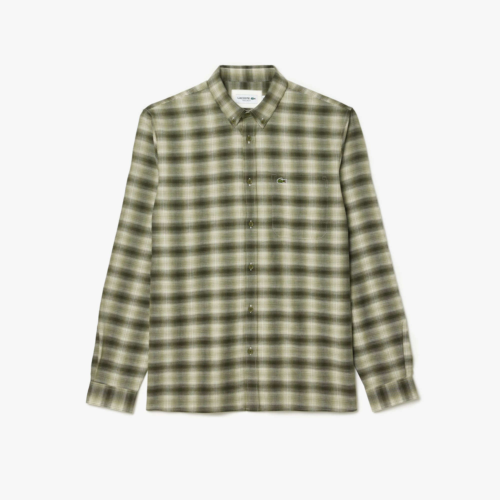 Men's Regular Fit Wool and Cotton Flannel Shirt - Button Down