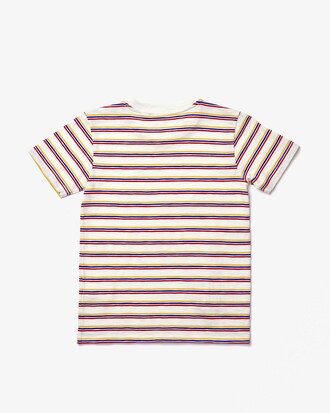 Boys&rsquo; Crew Neck Tricolor Striped Cotton T-shirt