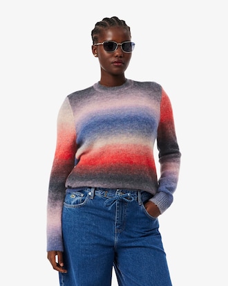 Women's Crew Neck Ombré Sweater