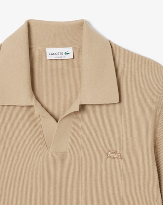 Men's Cotton Blend Open Polo Collar Sweater