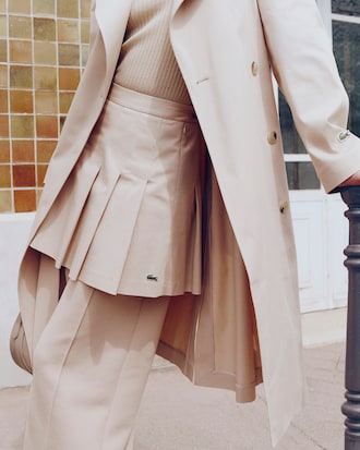 Women's Short Stretch Cotton Pleated Skirt