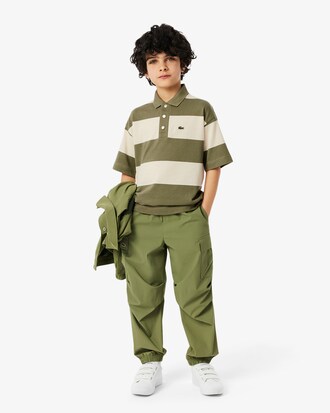 Kids' Striped Petit Piqué Polo