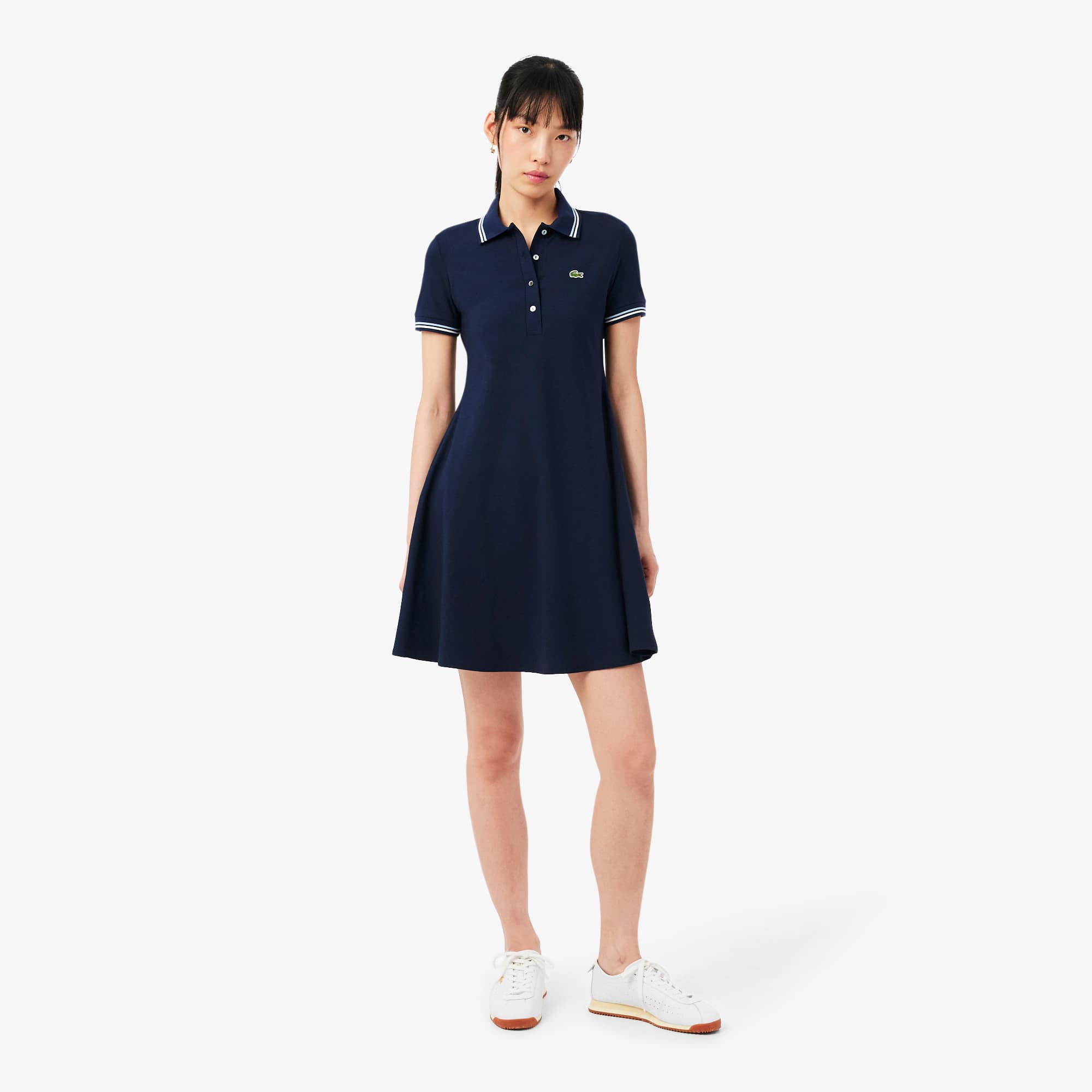 Lacoste Women's Stretch Polo Collar Skater Dress
