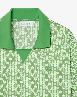 Pleated Satin Polo Dress