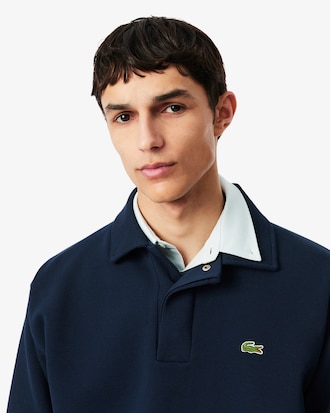 Polo Collar Piqu&eacute; Sweatshirt
