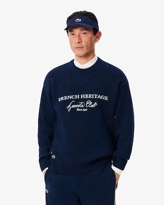 Wool Blend Crew Neck Tennis Heritage Sweater