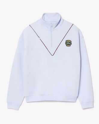 Men's Loose Fit Zip Neck Piqué Sweatshirt