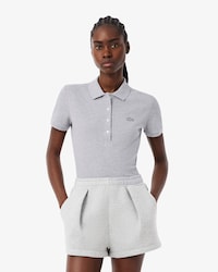 Polo femme L.12.D slim fit en piqu&eacute; de coton stretch