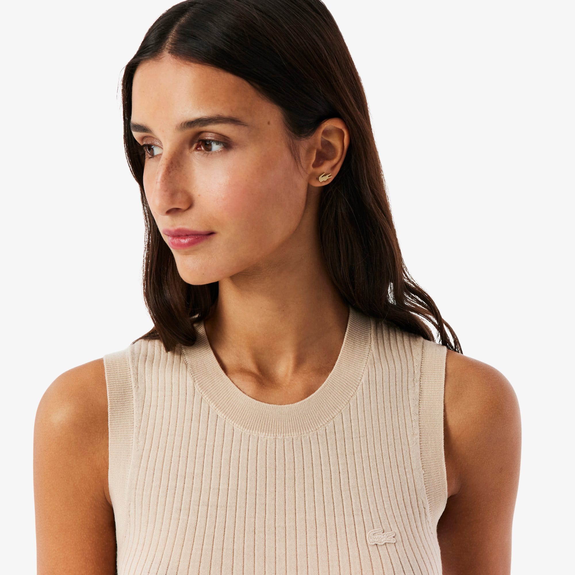 Merino Wool 3D Knit Sleeveless Sweater