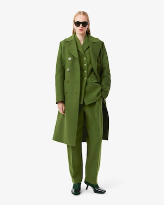 Runway Straight Fit Slub Wool Tailored Pants