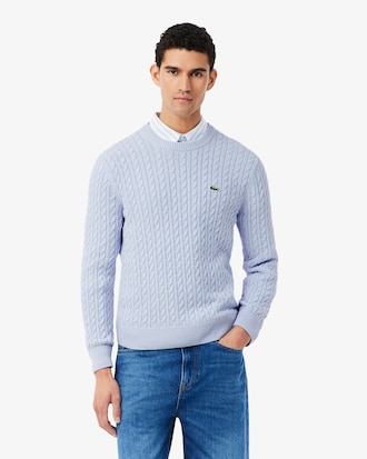 Pull homme en maille de coton torsad&eacute;e