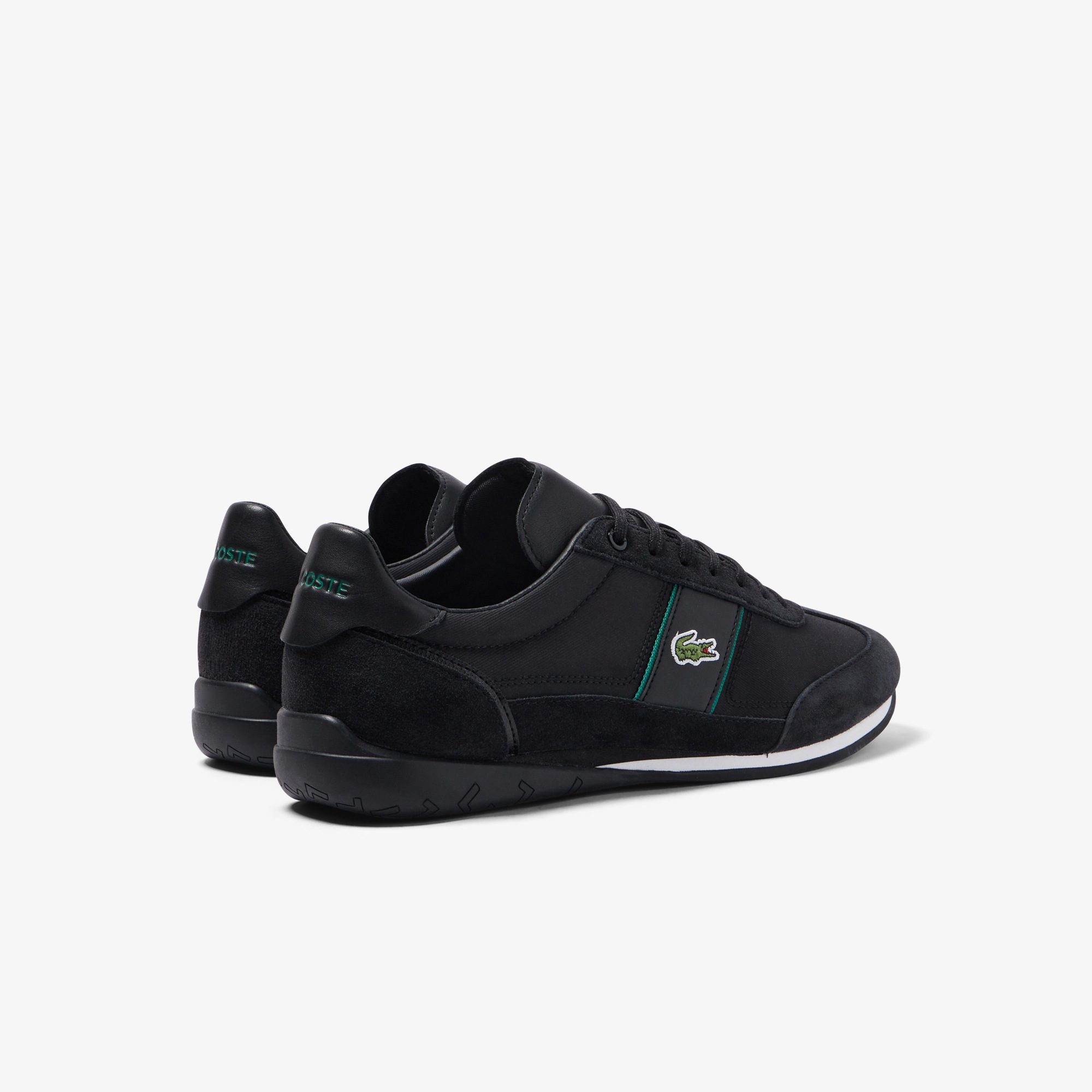 men's lacoste angular textile and leather sneakers